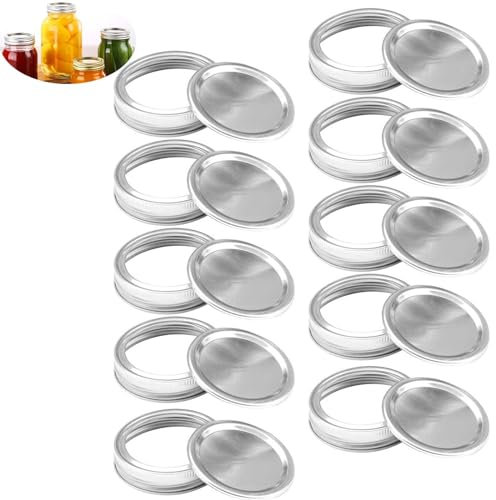 Einmachglas Deckel Twist-Off-Deckel Set, Mason Jar Ersatzdeckel, Einmachgläser Mit Schraubdeckel, Jar Ersatzdeckel Wide Mouth, Für Glasflaschen, Milchflaschen, Marmeladengläser,Kaffeedosen Usw