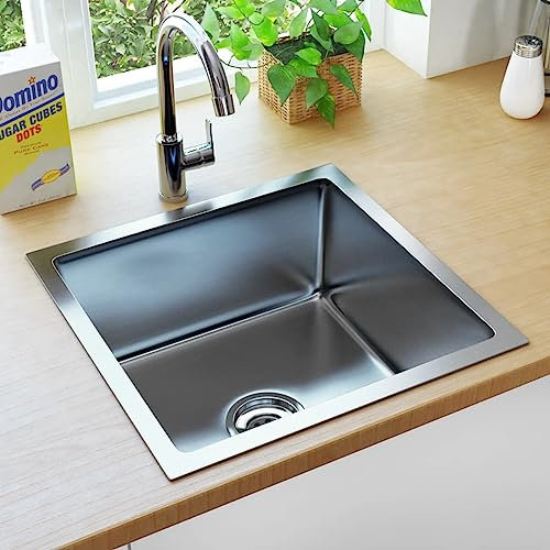 ARKEM Fregadero de Cocina Hecho a Mano Acero Inoxidable Mueble Pila Lavadero Fregadero Exterior Jardin Cocinas