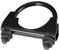 Partuto 1pc 2.01 Universal Car U-Bolt Exhaust Clamp - Stainless Steel Black