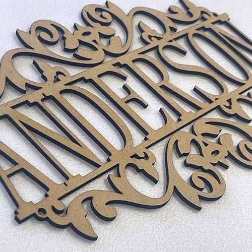 Personalisierter Holzschild, Familiennamen, Hausdekor, Türschild mit jeder Name, Wanddekoration, Kunstdekor, Haustürschild, Namensschild, Familiengeschenk, Willkommen, Garten, Haustür Dekor (Holz-MDF)