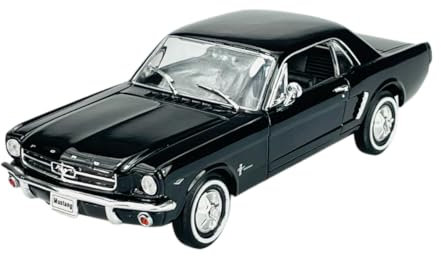 Welly Ford Mustang Coupe 1/2 Schwarz 1964 1/24 Metall Modell Auto Die Cast Neu im Kasten