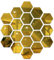 RHQFDM Hexagon Spiegel 12 Stück Waben Wandspiegel Aufkleber,Acrylspiegel Spiegel Wandaufkleber,Gold Selbstklebende Dekorative Wandspiegel,für Badezimmer Schlafzimmer Flur Wohnzimmer Dekoration ﻿