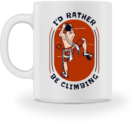 I'd Rather Be Climbing - Taza de escalada en alpino, color blanco