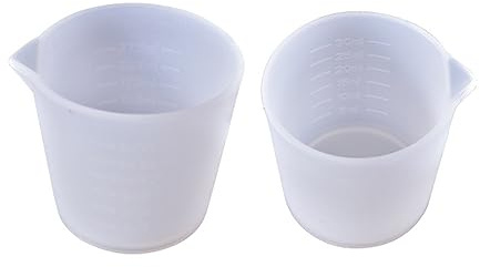 MUUYYI 2 tazas medidoras de silicona antiadherentes para mezclar, reutilizables, suministros de resina para hacer joyas de resina