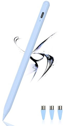 Stylus Pen for Touch Screens POM Tip Magnetic Tablet Pen Type-C Tablet Stylus Pen Compatible with iPad/iPad Pro/Samsung/Lenovo/and Other iOS/Android Smartphone and Tablet Devices (Blue)