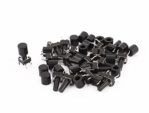 Micro-interrupteur tactile à bouton-poussoir à 4 broches avec capuchon, 6 mm x 6 mm x 12 mm