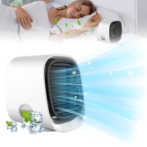 Oribreeze Air Conditioning, Mini Portable Water Tank, Water Cooling Fans with Water Tank, Mute Ori Breeze Air Conditioning Fan, Evaporative Cooler Breeze Air Coolers for Bedroom Home(White)