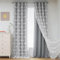 MYSKY HOME Vorhänge mit Ösen Kinderzimmer Junge Verdunkelungsvorhang Wohnzimmer 2 Stücke Schallschutz Blackout Vorhang Gardine Doppellagige Gardinen mit Voile, H 213 x B 132 cm,Grau