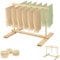 Bamboo Collapsible Pasta Drying Rack with 12 Bar, Spaghetti Dryer Rack, Spaghetti Household Noodle Dryer Suspension Design Smooth Noodle Drying Rack for Drying Pasta and Cooking