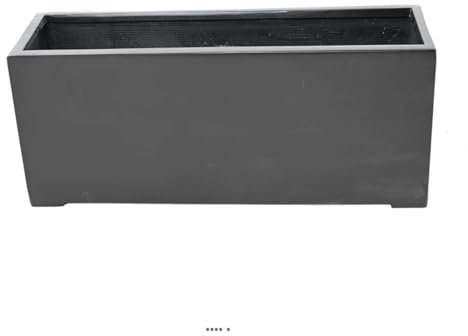 Artificielles.com - Jardinière rectangulaire en Fibre de Verre H 40 cm Noir - dimhaut: H 40 cm - Couleur: Noir
