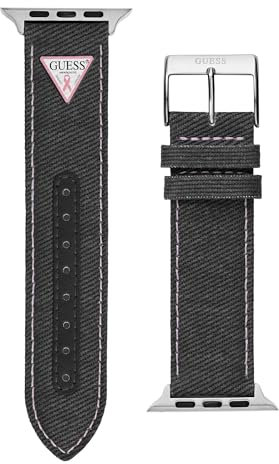 GUESS Correa de reloj inteligente para hombre compatible con Apple Watch (42-44 mm), gris, talla única, Moderno