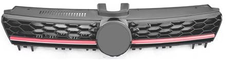 Griglia Anteriore Per VW Per Golf 7 MK7 2014 2015 2016 2017 GTI Stile Griglia A Nido D'ape Paraurti Anteriore Auto Griglia Radiatore Centrale Griglia Da Corsa Griglia Paraurti Anteriore(Silver Line)