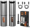 VOXON Electric Pepper Grinder Mills, USB Rechargeable Salt and Pepper Set, Stainless Steel Pepper Mill with 5 Adjustable Coarseness Levels & LED Light, Salt and Pepper Sets for Home, Kitchen, 2 PCS