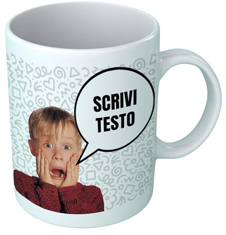 Bulabadoo Tazza Natale con Testo Personalizzabile, Frase Divertente, Tazze in Ceramica da 330 ML, Regalo Simpatico (Ironia, Auguri, a te e famiglia...)