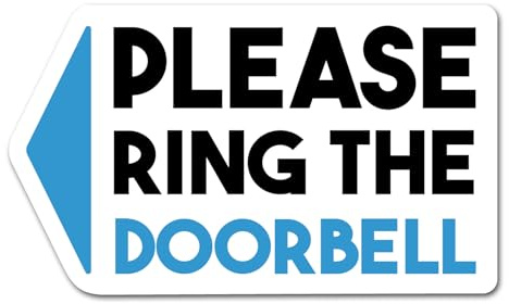 2 x 10 cm breiter Ring The Doorbell Vinyl-Aufkleber – Haustür Haus Glocke Schild Pfeil Shop Support Mädchen Laptop Label Home Aufkleber #82778