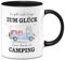 Tassenbrennerei Wohnmobil Tasse - Es gibt viele Wege zum Glück, einer davon ist Camping - Kaffeetasse mit Spruch - Geschenk für Camper - Männer & Frauen (Schwarz)