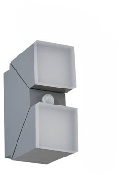 Lindby LED Wandleuchte außen Sally mit Bewegungsmelder (spritzwassergeschützt (Modern) in Alu aus Aluminium (2 flammig,) - Wandlampe für Außenwand/Hauswand Haus Terrasse und Balkon