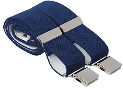 Strong Trouser Braces 35mm Wide Elastic 4 Heavy Duty Large Silver Clips Assorted Sizes up to 4XL and 17 Colours