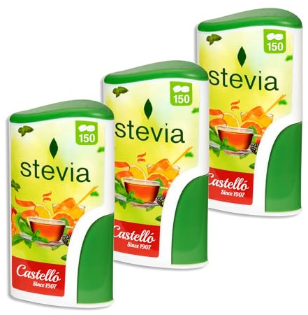 Castello since 1907 Stevia Sweetener Tablets - Pack of 3 (450 Tablets) | Zero Calorie Sugar Substitute, Keto Friendly, 0 Net Carbs & Low Glycemic Index