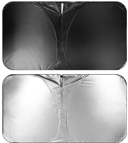 BESCH Parasol de Coche Plegable Universal- Parabrisas con Protección Rayos UV Ventana Delantera contra Calor, Solar - Cubierta Universal para Automóvil Plegable (78x140cm)