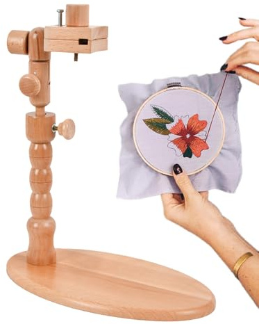 Desk Bordery Bordery Brother Boorter - Rotary Sewing Hoop Stand, Stable Table Sewing | Hands Free Embroidery Hoop Stand with Clamp Base for Art Sewing Projects,