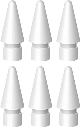6 Stück Spitze für 2. Generation, Ersatz-Stiftspitzen Stylus Pen Spitzen Hochsensibel Präziser Verschleißfest Soft & Hard Präzise Kontrolle Kompatibel 1. & 2. Generation Original, Weiß