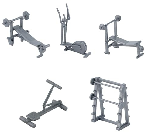 Miniatur Laufband Modell,Miniatur deko,aus Realistische Fitnessgeräte Dekoration für Puppenhaus Platzsparendes Mini Sportgerät Zubehör Langlebiges DIY Modell für Schreibtisch und Miniaturhäuser