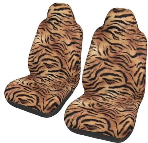 Tiger-Print, Autositzbezug Vordersitzbezüge/-schützer für Auto 2 Stück