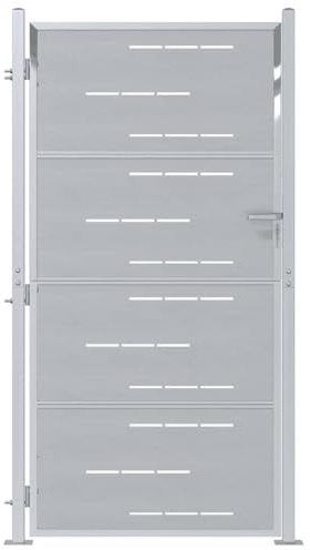 vidaXL Gartentor 85 x 174 cm Edelstahl Silber Abschließbar