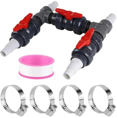 Bypass Pool Set Ø 50 mm Wärmepumpe Pool Anschluss-Set, Poolheizung Wärmepumpe Solar Heizung Pool Bypass mit 32mm 38mm Schläuchen,Steuerung der Wasserzufuhr für eine optimale Temperaturregulierung