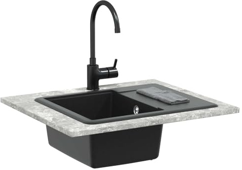 Cervaline Lavello Nero 560 x 460 mm 80% Quarzo e 20% Resina,Articoli di ferramenta,Prodotti Idraulici,Articoli Idraulici,Lavandini,Lavandini Cucina,10.77 kg -42028412