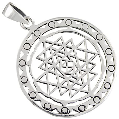 AFP Anhänger Sri Yantra heilige Geometrie 925 Sterling Silber AS-346