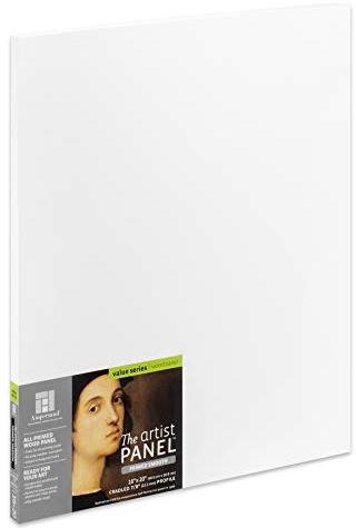 Ampersand Art Supply Wood Gesso Artist Painting Panel: Primed Smooth, 16 x 20, 7/8 Inch Cradled Profile