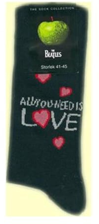 All You Need Is Love Black Ladies Socks Size 4-7