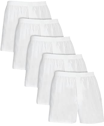 Fruit of the Loom Men's 5 Pack Boxer, White, Medium