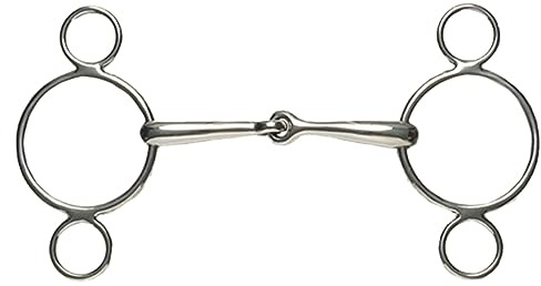 Korsteel Horses Edelstahl einfach gebrochene 2 Ring Trense (150mm) (Silber)