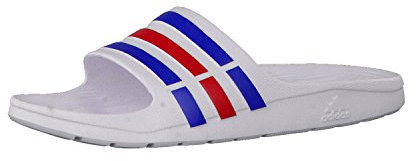 adidas Duramo Slide, Scarpe da Spiaggia e Piscina Unisex – Adulto, Multicolore (White/Blue/Red), 54 EU