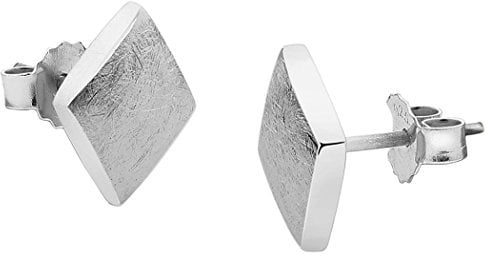 Nenalina Ohrstecker 925 Silber Damen Ohrringe Karo matt gebürstet für Frauen und Mädchen