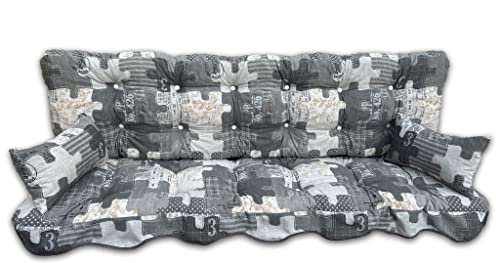 Adlatus-Kühnemuth Polsterauflage Hollywoodschaukel 150x50 Modell 154 modernes Design in grau Gemustert