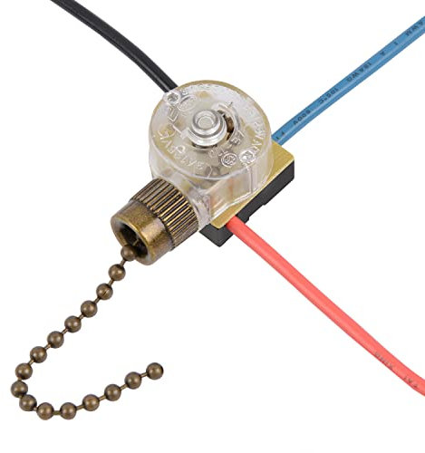 Hunter Zing Ear Ceiling Fan Light Lamp Replacement Pull Chain Switch ZE-110 3 Wire Ceiling Fan Switch (Bronze Pull Chain)