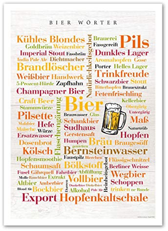 Poster Bier Wörter 30x40 cm