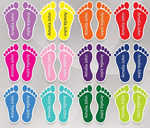 15 Pairs Personalised Shoe Name Labels Shoe Labels for Kids (40 x 42 mm) Shoe Stickers Left and Right Kids Stickers Limited