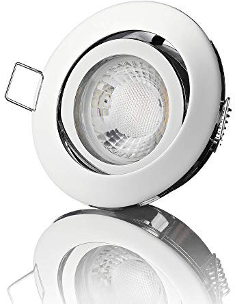 lambado® Premium LED Spot 230V Chrom - Hell & Sparsam inkl. 5W GU10 Strahler neutralweiß - Moderne Beleuchtung durch zeitlose Einbaustrahler/Deckenstrahler