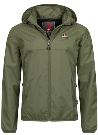 Höhenhorn Rigi Chubasquero con capucha para hombre, chaqueta de ocio para exterior, verde, S