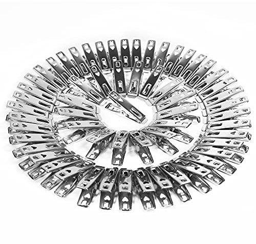 Qualsen Wäscheklammern Edelstahl 60 Stück Klammern Wäsche Wäscheklammer Stabil Klein Metallklammern Kluppen Stoffklammern Handtuchklammern Stoffklammern Sockenklammern Für Waschmaschine Trockner