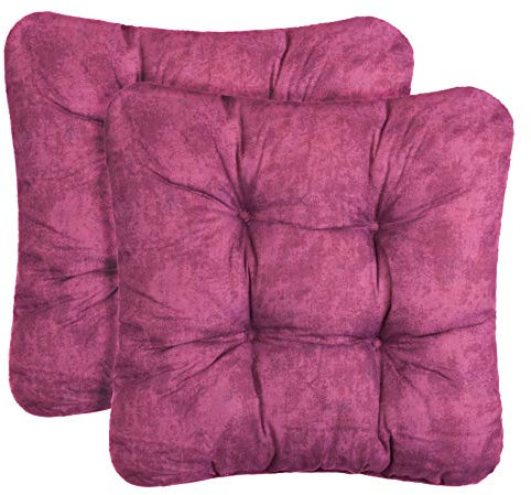Brandsseller Kissen-Set Sitzkissen Dekokissen Stuhlkissen Zierkissen Stuhlauflage 2er-Set, Beere