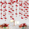 Pink Blume Girlande 16 m doppelt in rot mit hängendem Herz Girlande mit Glitzer doppelseitig aus metallischem Papier für Junggesellinnenabschied, Geburtstag, Valentinstag Dekoration