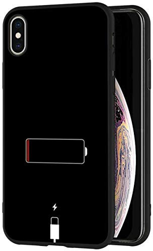 Mixroom - Cover Custodia In Silicone TPU Nero Opaco Per IPHONE 6 PLUS Fantasia BATTERIA SCARICA 681