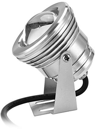 Duokon Luci per Laghetto, Luci Subacquee 12V 10W Faretto per Acquario per Piscina Decorazione per Laghetto con Fontana per Acquario(Argento)