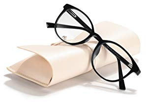 FONHCOO Blue Light Blocking Glasses Women Men Computer Eyeglasses,TR90 Fashion Round Transparent Anti Blue Light Glasses with Anti Eyestrain & UV Glare for Gaming & Reading